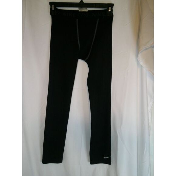 Nike Team Black Compression Athletic Leggings Performance Base‎ Layer Training M - Picture 1 of 3